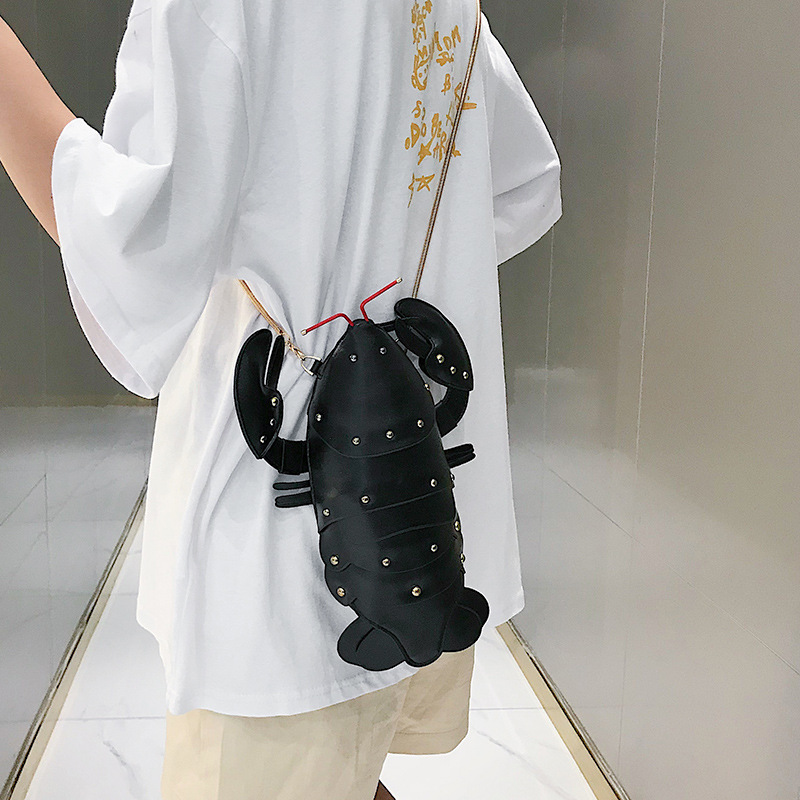 Cute Fashion Lobster Style Crossbody Mini Bag Pu Leather Girl's Chain Purses and Handbags Women Shoulder Bag Clutch Bag 2021
