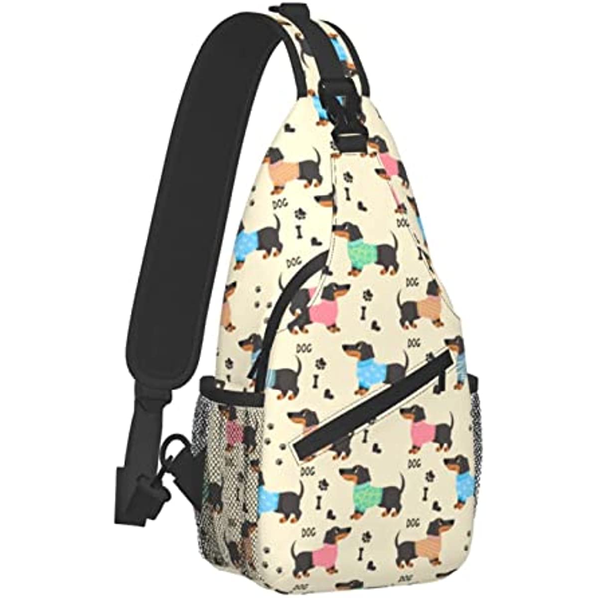 Dachshund Sling Bag Crossbody Backpack Hiking Travel Daypack Chest Bag Lightweight Shoulder Bag For Women Men