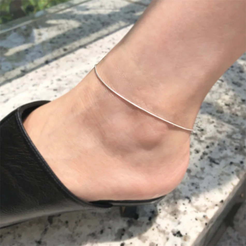 Visunion 10 mini silver snake chain anklets with stainless steel adjustable chains suitable for women girls and jewelry support 241107