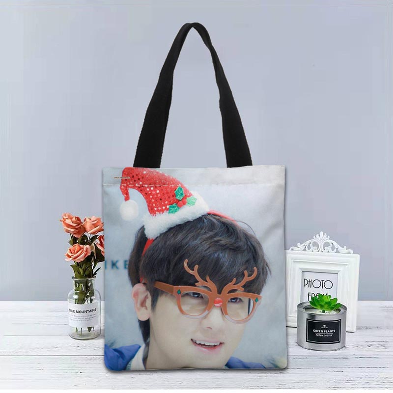 Kpop Park Hyung Sik Handbag Foldable Shopping Bag Reusable Eco Large Unisex Canvas Fabric Shoulder Bags Tote Cloth Pouch 1208