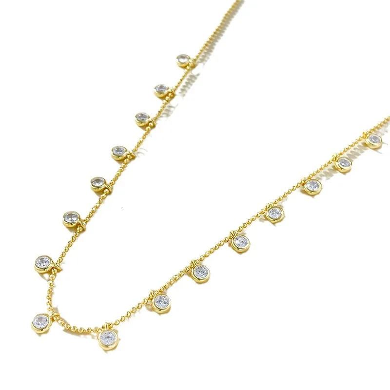 Jewelry S925 silver European and American fashion edge necklace womens gold necklace 241107