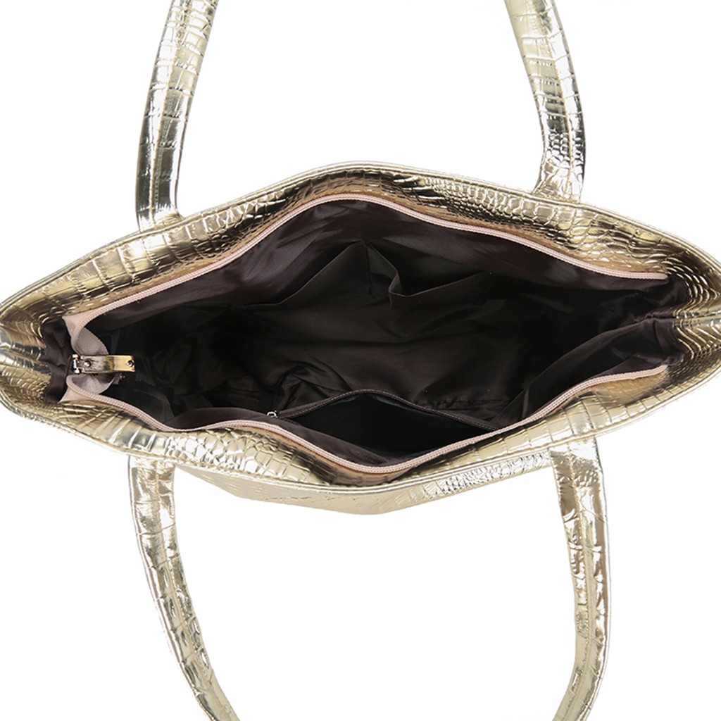 Luxury Handbags Women Bags Designer Holographic Sliver Shopping Bags Casual Crocodile Pattern Tote Large Capacity Shoulder Bags