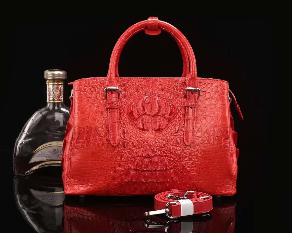 2018 latest Luxury shinny glossy patent top quality genuine crocodile skin women shoulder cross body medium size with strap bag
