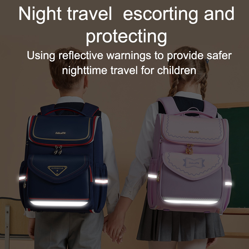 A stylish and large capacity children Kids student backpack that protects the spine for stress relief and comfort