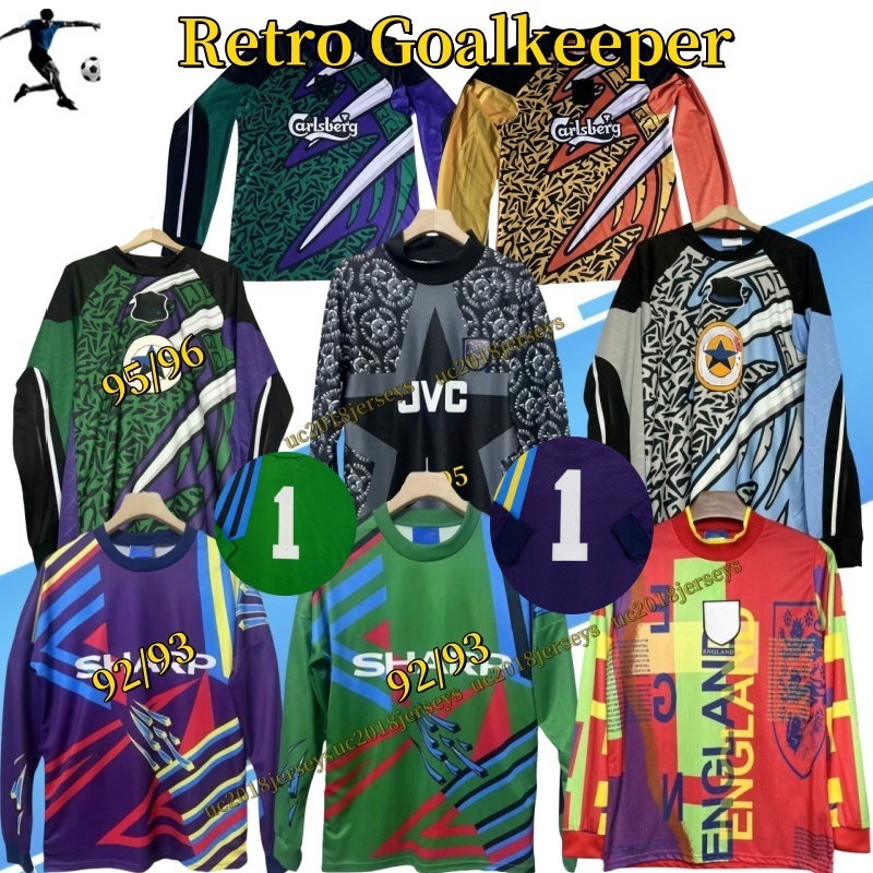 Retro goalkeeper soccer jerseys 1992 1993 1994 1995 96 97 Englands ASN long sleeves GK jersey 92 93 95 96 MU New classic football shirt goalkeeper 1