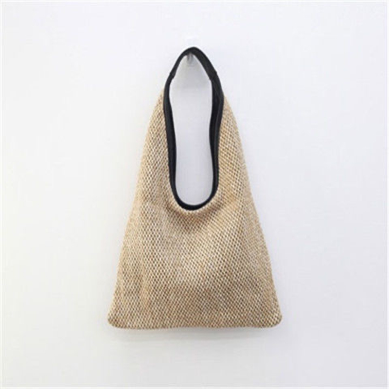Summer Handmade Bags Shoulder Bags Women Beach Weaving Ladies Straw Bag Armpit Bag Moon Shaped Top Handle Purses Handbag Totes