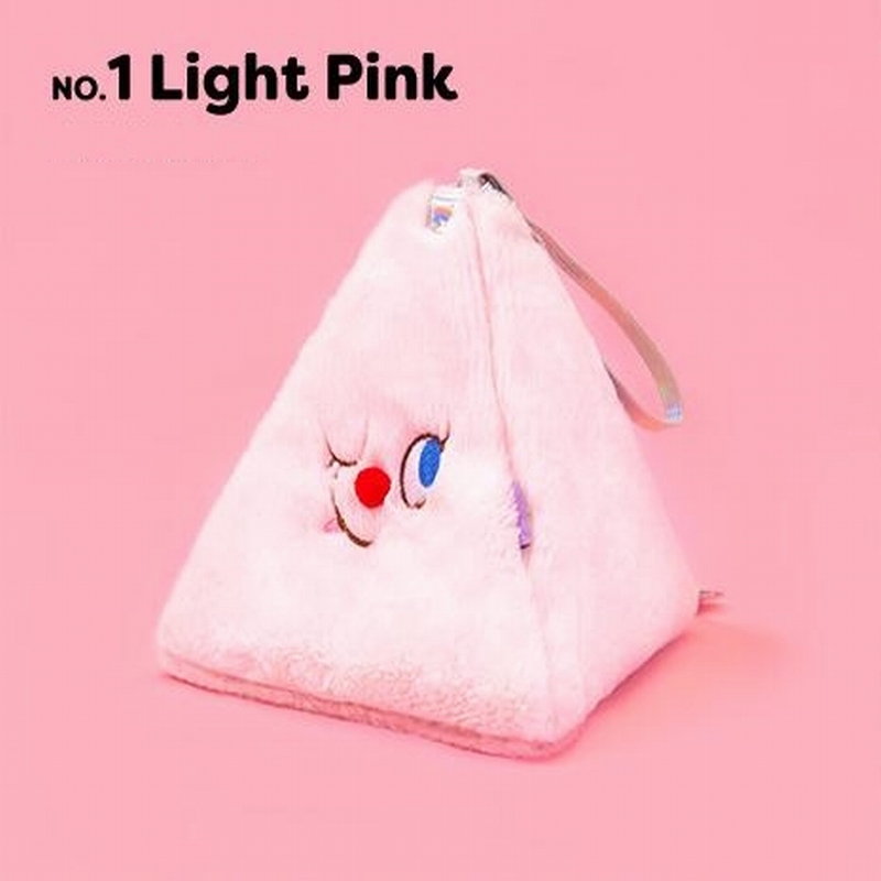 Korean Harajuku Plush Triange Women Purses And Handbags Kawaii Enmoji Girls Day Clutches Mini Makeup Storage Bag Cute Pouch