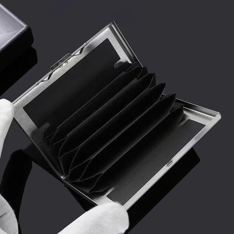 Fashion Aluminum Anti Magnetic Card Holder Women Men Metal Credit Card Business Card Holders Organizer Purse Wallet