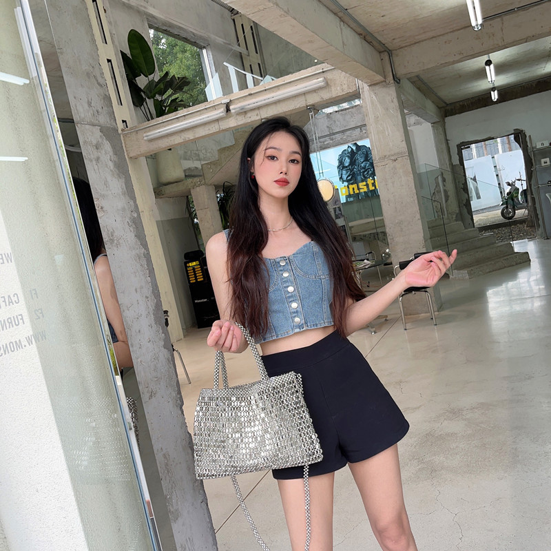 Retro Metal Bling Shiny Bag Hand-Woven Beaded Bag Sequined Pearl Bag Shopping Bag Shoulder Handbag
