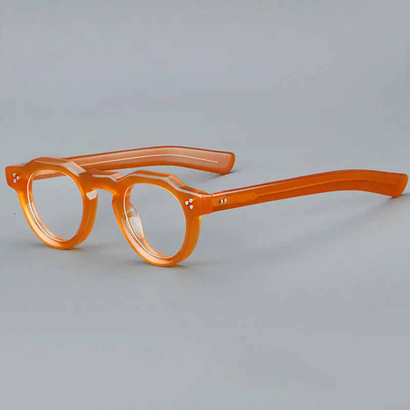 The vintage niche circular glass frame handmade irregular flat Myopia frame can match the degree. 241106