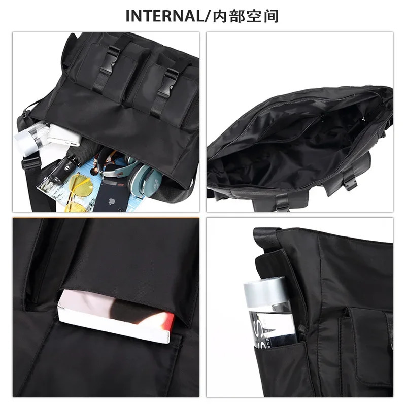 Casual Large Capacity Waterproof Messenger Shoulder Bag Men Crossbody School bag for Teenage Outdoor Man Black Big Travel Bags 241106