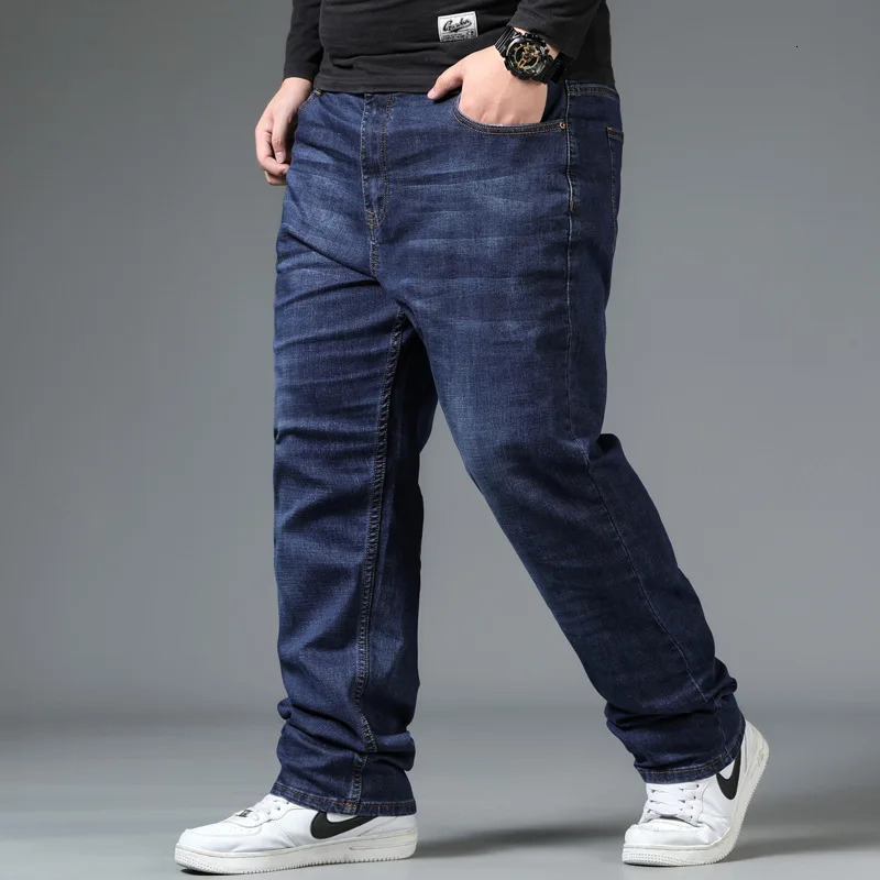 Mens plus size black jeans 10XL oversized high waisted loose fit mens jeans mens loose fit mens jeans 241106