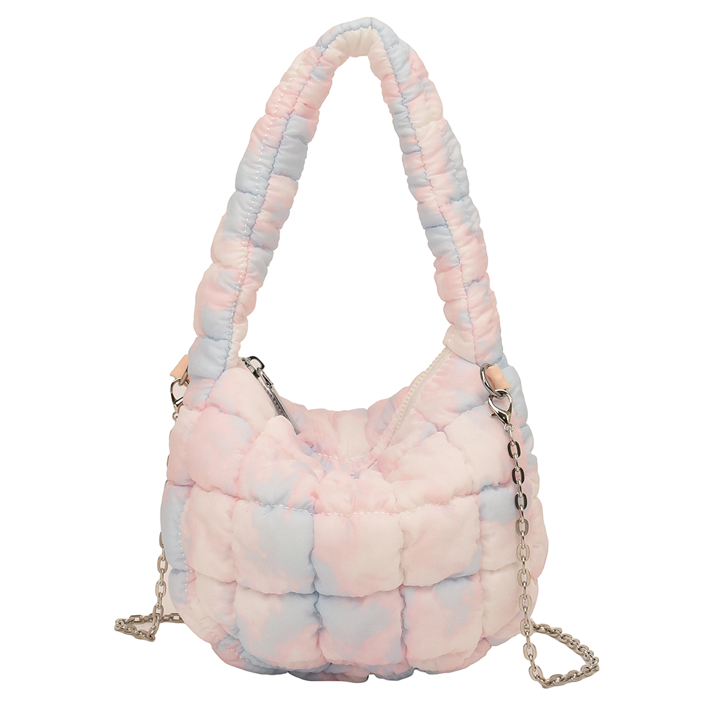 Women Cloud Purse Large Capacity Quilted Hobo Handbag Lightwight Puffer Shoulder Bag Girls Outdoor Leisure Bag