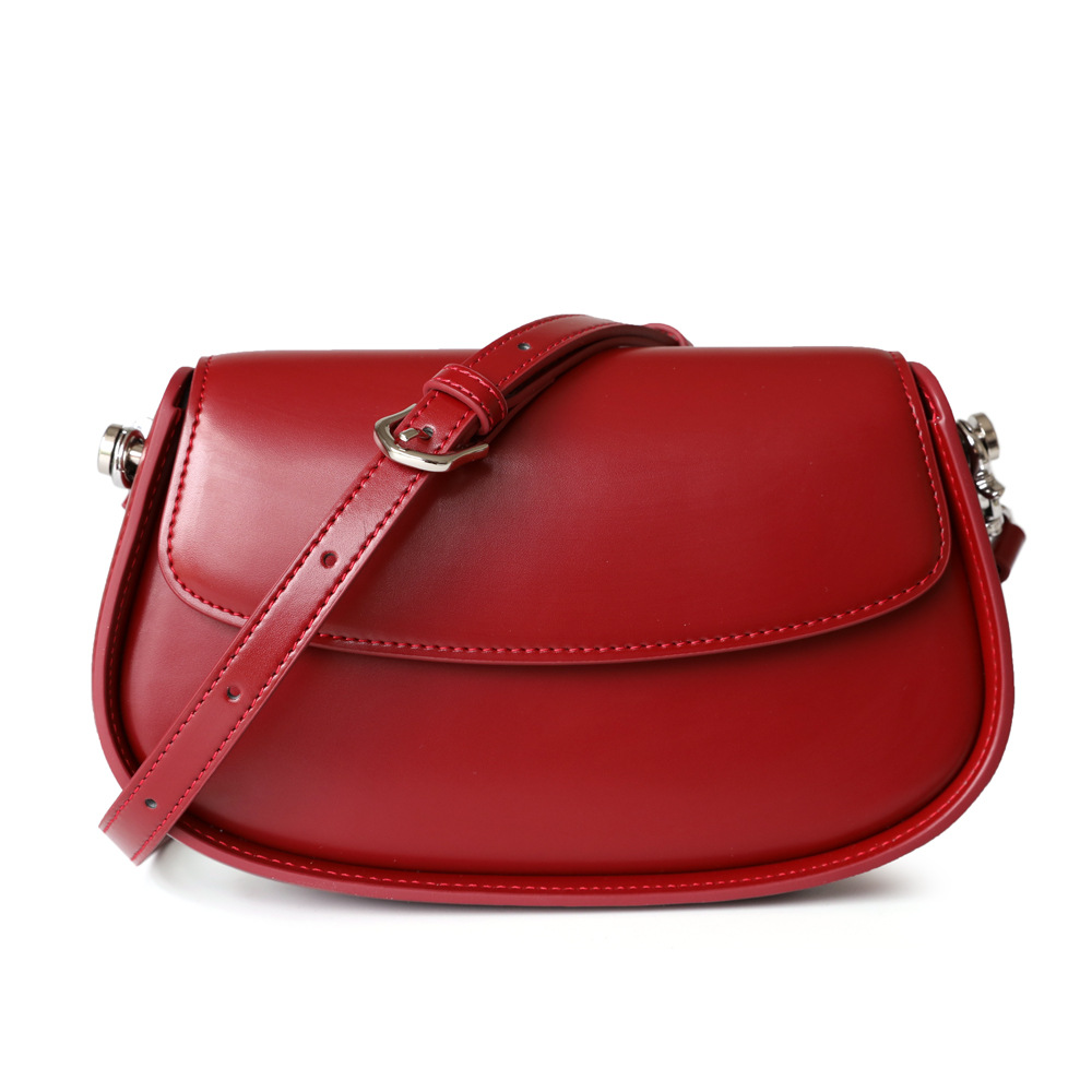 UBELLIN 2023 Fashion Underarm Bag White Saddle Bag Crossbody Bags Real Leather Shoulder Bag Luxury Messenger Bag Women Leather