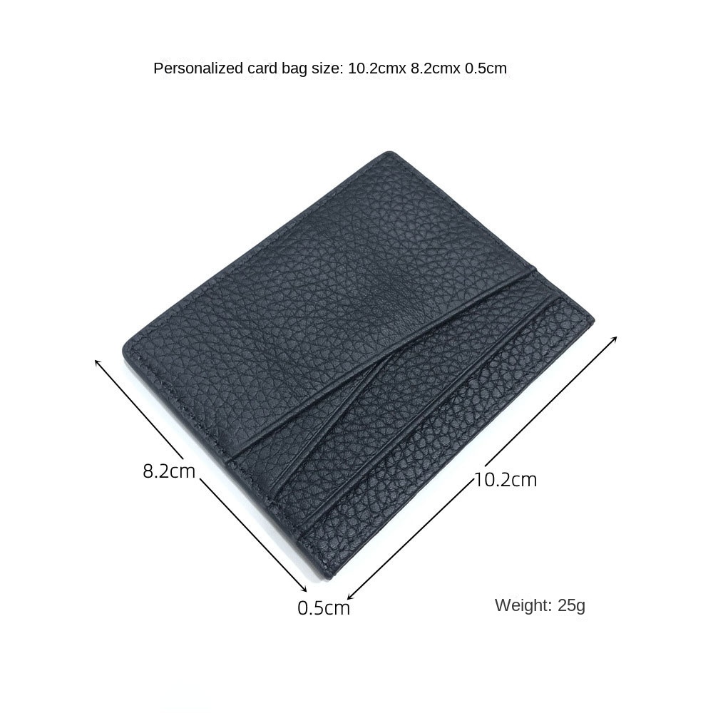 Luxury Genuine Leather Card Holder Fashion Thin Soft Thin Card Holder Slim Oil Edge Inclined Card Slot Bag