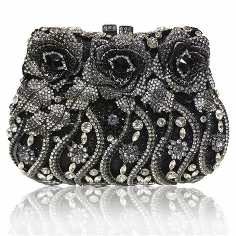 New Crystal Wedding Purse and Handbag Exquisite Chain Shoulder Bag Girls Mini Casual Cute Sequins Shoulders Messenger Handbags