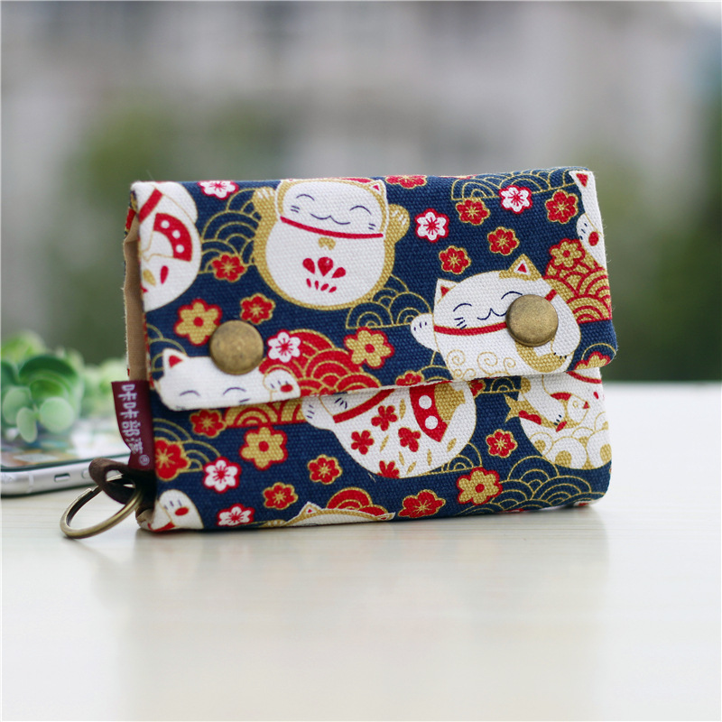 Canvas Women Cartoon Totoro Cat Printed Dog Fold Short Wallet Organizer Cute Mini Money Key Bag Coin Pocket Purse for Children