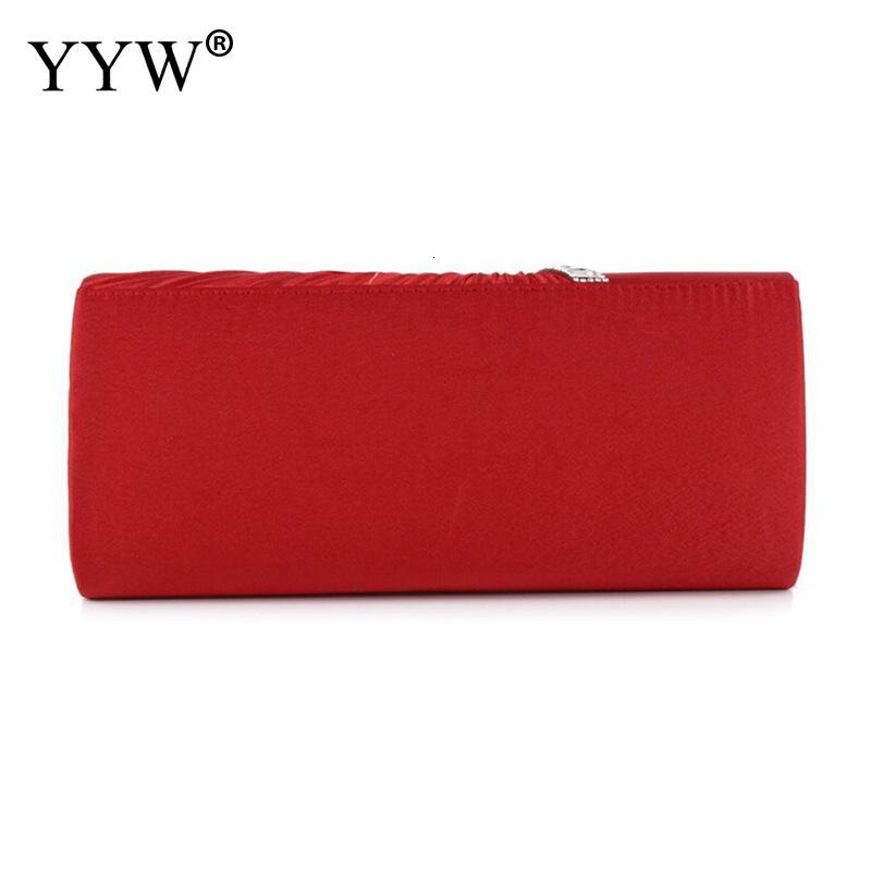 Folding Chain Tote Bag For Women's Red Evening Party Girl One Shoulder Diagonal Cross Wallet