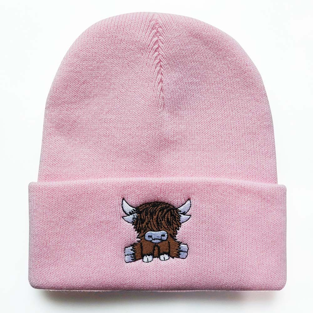 High quality design, Men's and Women's Autumn/Winter Trendy Cartoon Embroidered Knitted Warm Hoodie Hat