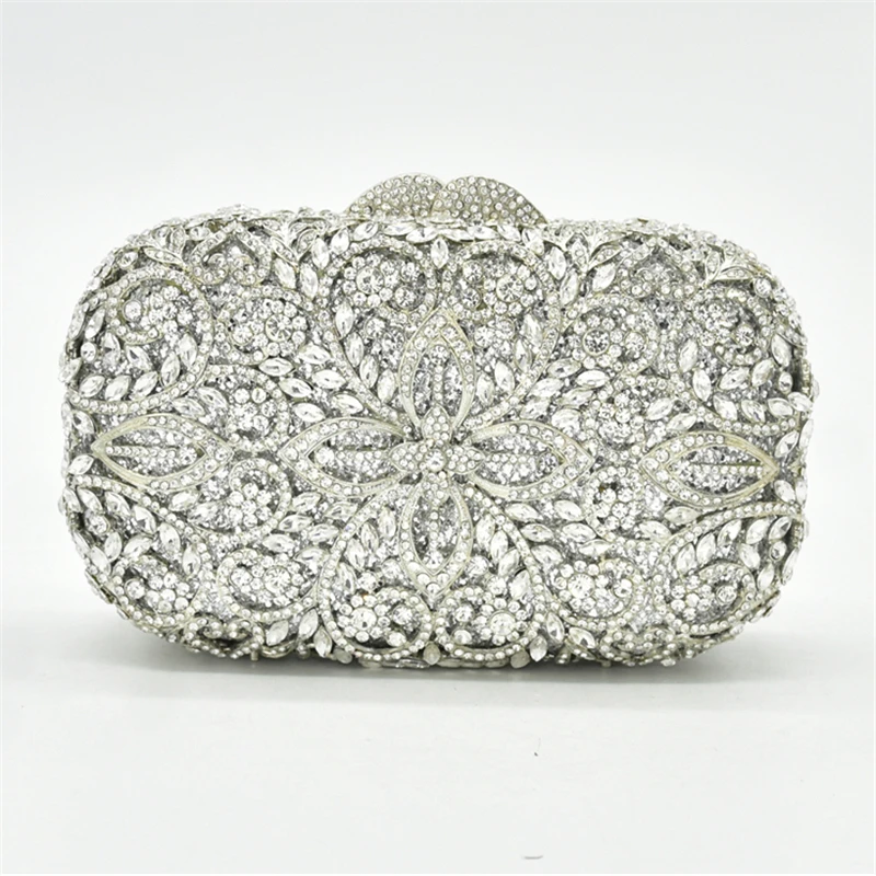 Ladies Casual Chain Crossbody Bag Shoulder Bags for Party Dazzling Women Crystal Evening Metal Clutches Luxury Bag for Wedding