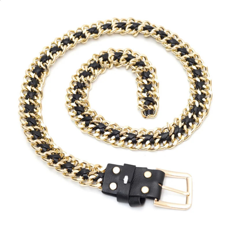 25cm Fashion Metal Womens Belt Decoration Simple Stitching Waist Chain for Women Alloy Braided 240401