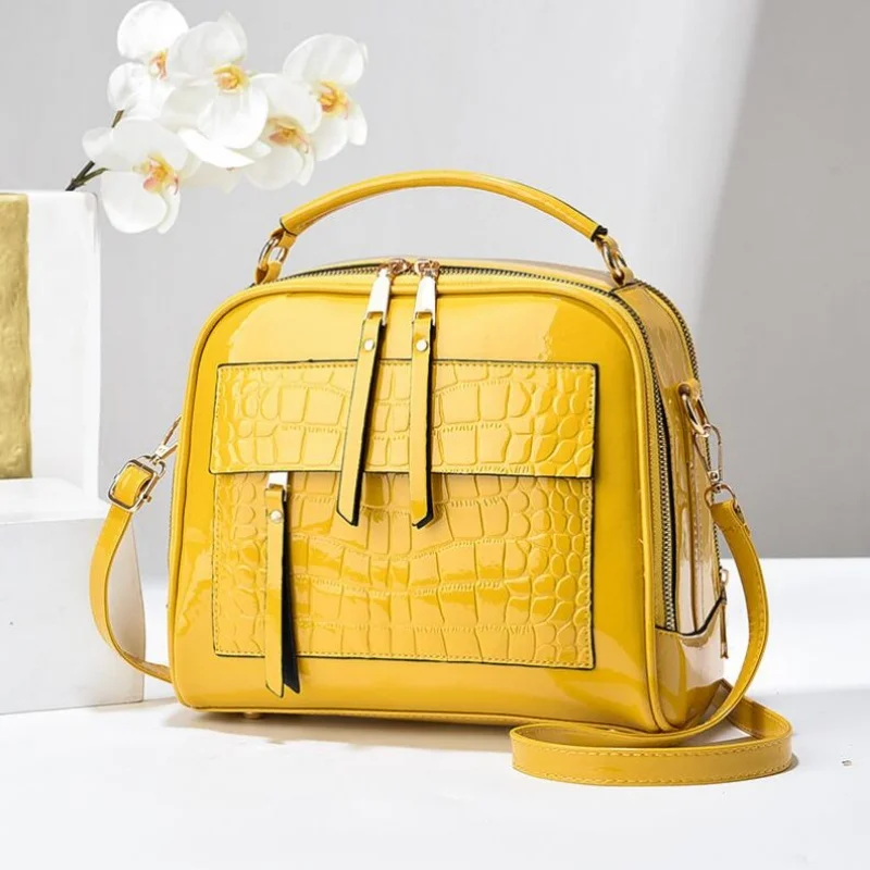 Fashion Handbags For Ladies - Bright Lacquer Leather Crossbody Bag, Versatile Shoulder Bag For Women, Daily Use New Free Delivery Designer Bag