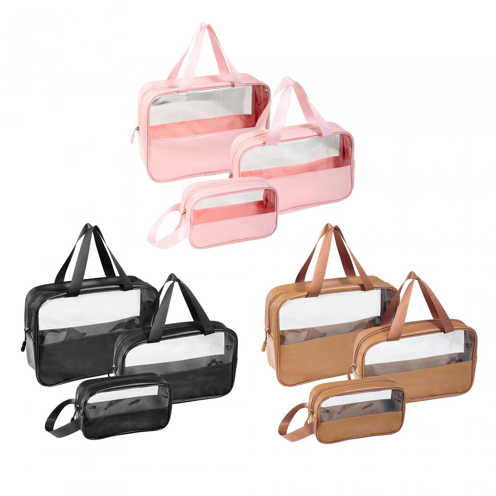 3x Makeup Women Clear Travel Multipurpose with Zipper Organizer Toiletry Bag Cosmetic Case