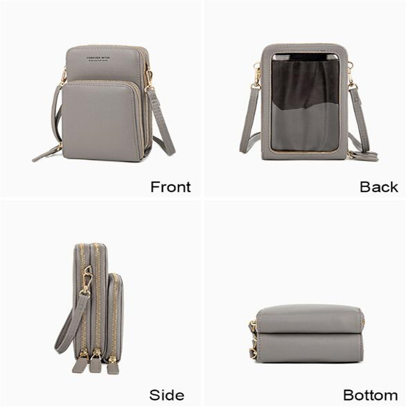 Transparent Smart Phone Pocket for Women Touchable Cell Mini mobile phone bag Women's Shoulder Bag Crossbody Bags Handbag Purse