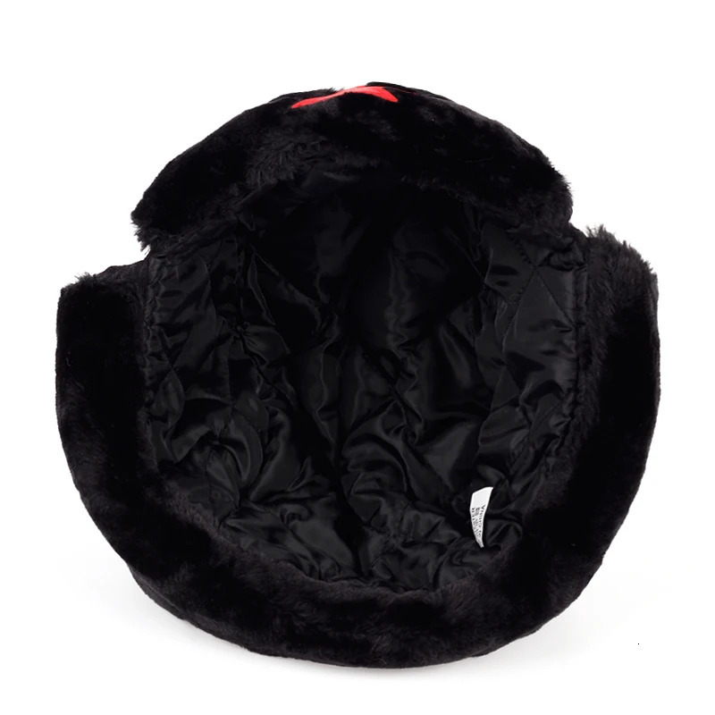 Mens Pentagonal Thunder Winter Hat Pilot Outdoor Ear Flap Bomber Hat Anti Trap Russian Hat 241106