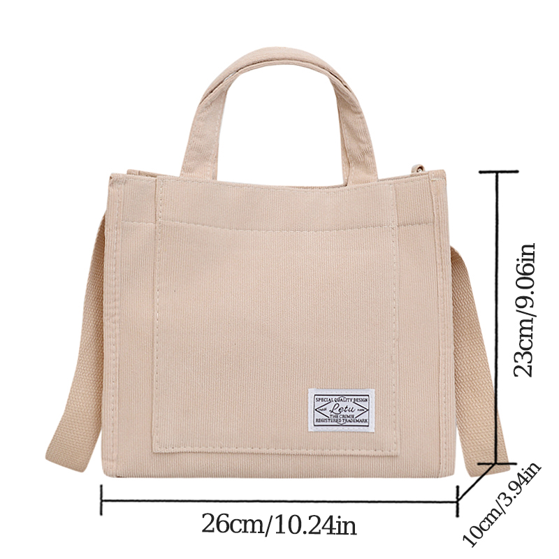 Women Corduroy Zipper Shoulder Bag FemaleSmall Cotton Canvas Messenger Bag Retro Vintage Crossbody Bags Bag for Women