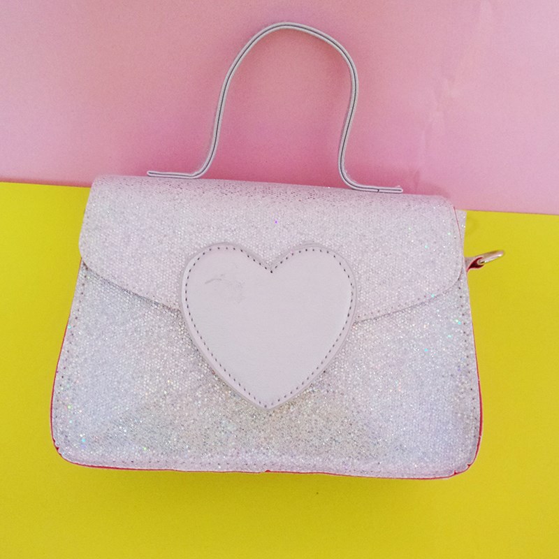 fashion Sweet Heart Silver Red Envelope Bag Small Shoulder Messenger Bag Crossbody Bags for Girls