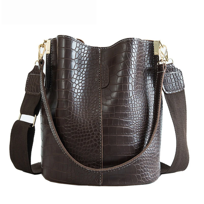 Crocodile Crossbody Bag For Women Shoulder Brand Designer s Luxury PU Leather Bucket Handbag