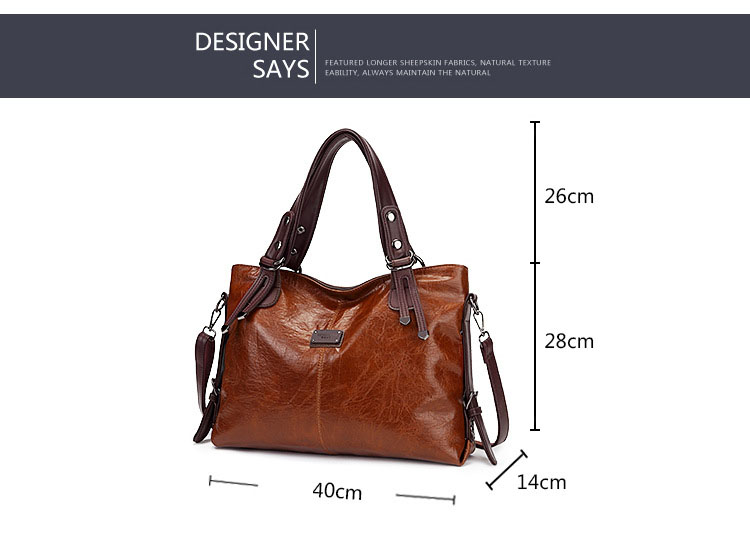 2023 New Fashion Casual Tote Bag Women Handbags Soft Leather Shoulder Bags Vintage Big Capacity Crossbody Hand Bag For Ladies