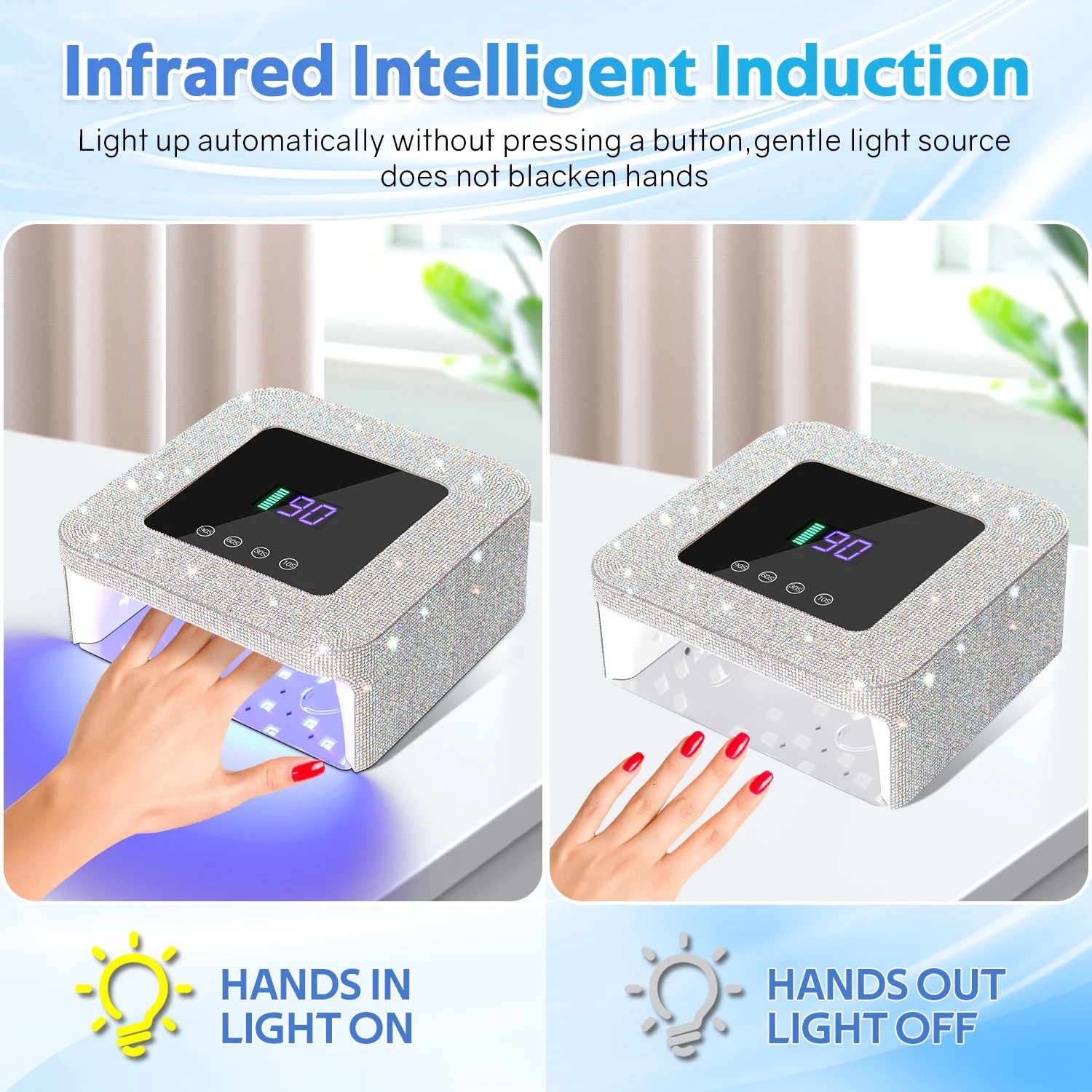 DianaBeauty UV LED Nail Lamp Professional 15 Leds Nail Dryer Touch Screen USB UV Cabin for Nail Manicure Lamp Nail Art Tools 241106