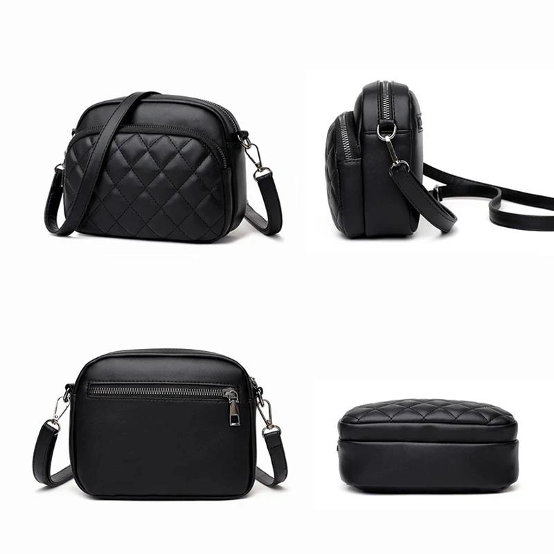 Diamond Lattice Women's Shoulder Bag Leather Female Crossbody Bags Luxury Handbags Organizer and Purses Shopping Cell Phone