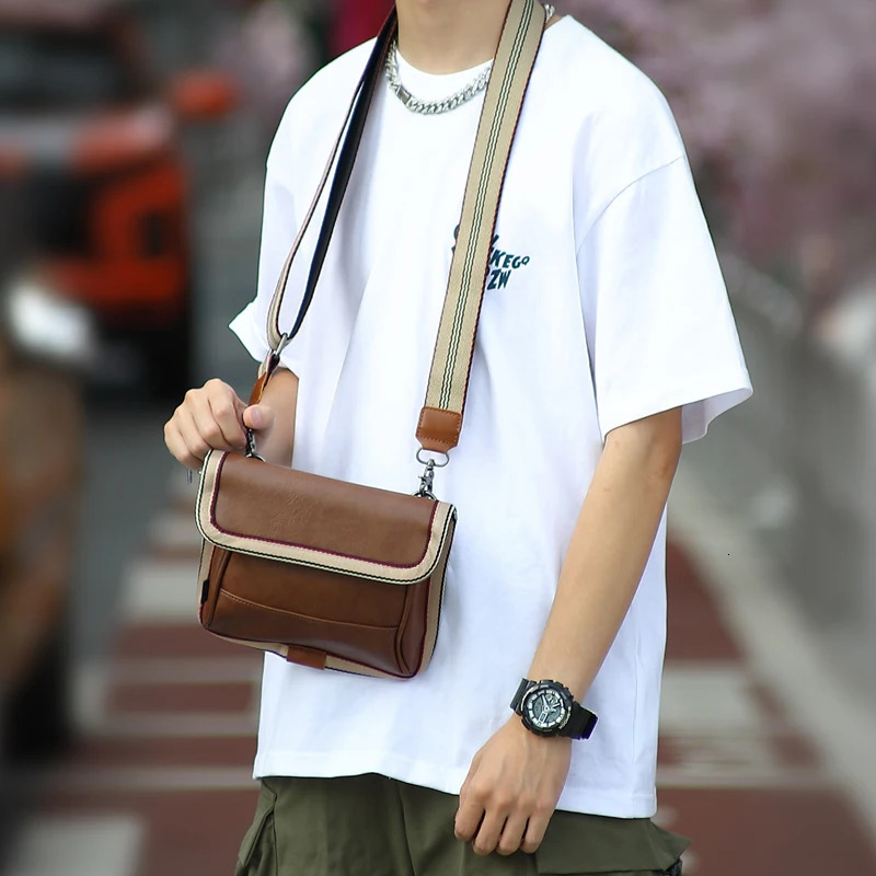 Trends Men Shoulder Bag Leather Messenger ner Crossbody Mens Handbag Satchels Tote Purse 241106