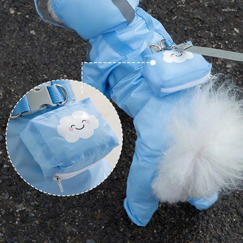 Dog Four-Legged Raincoat with Water Resistant Shoes & Reflective Trim for Outdoor Protection