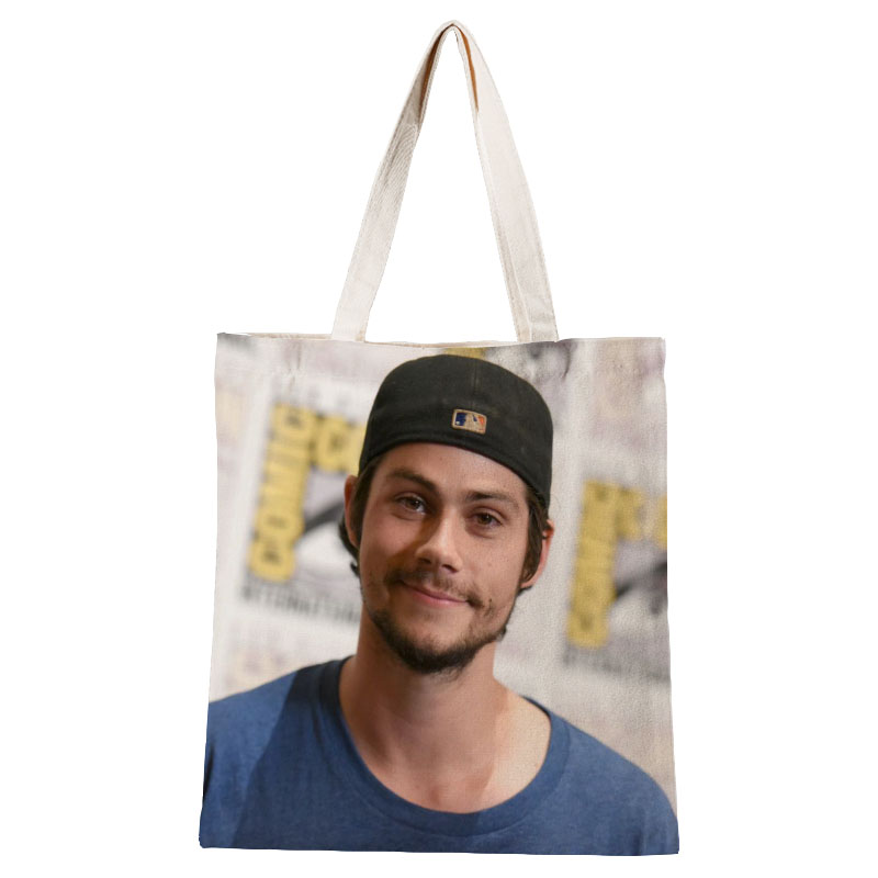 Ladies Handbags Dylan O’Brien Canvas Tote Bag Cotton Cloth Shoulder Shopper Bags for Women Eco Foldable Reusable Shopping Bags