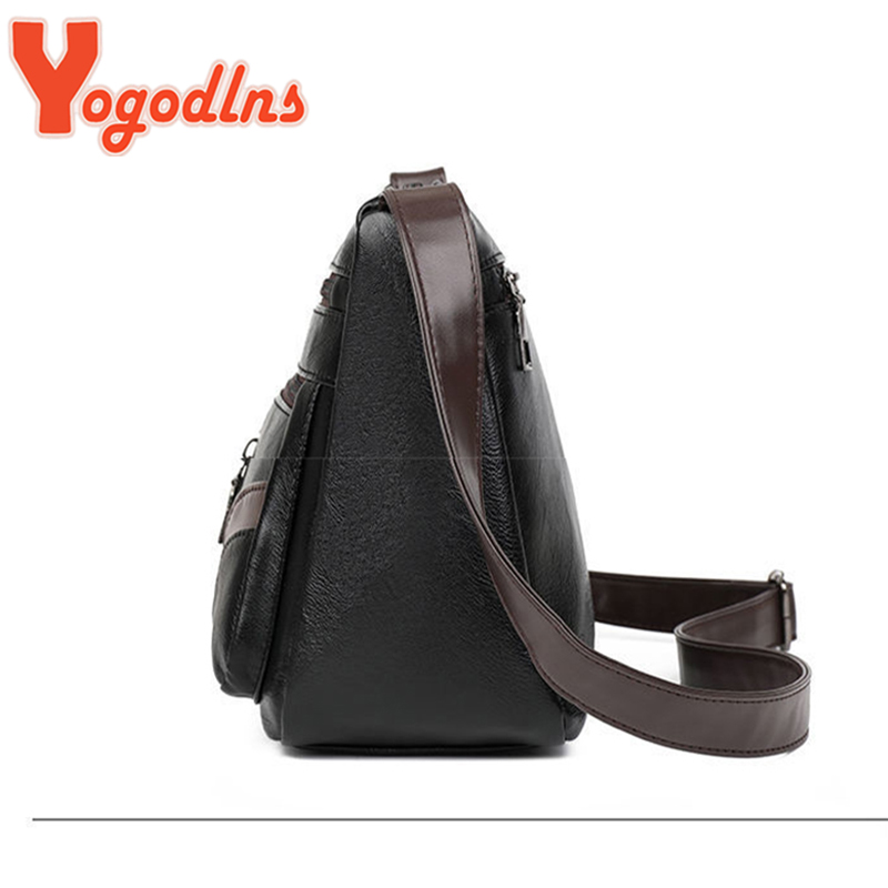 Yogodlns Vintage Shoulder Bag For Women PU Leather Crossbody Bag Multifunction Messenger Bag Small Square Bag Mommy Handbag sac