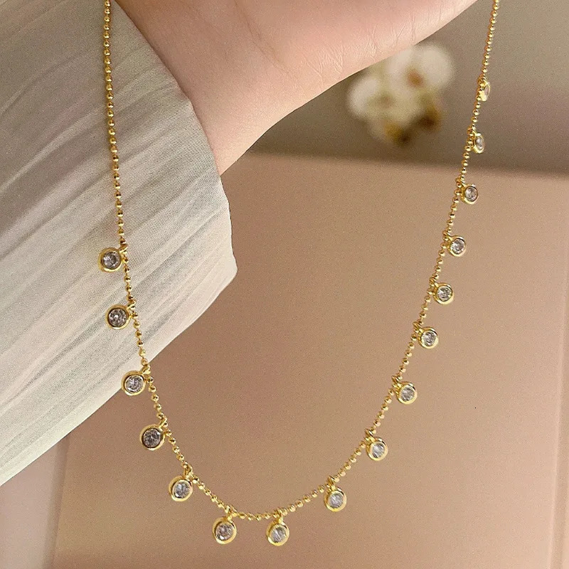 Jewelry S925 silver European and American fashion edge necklace womens gold necklace 241107