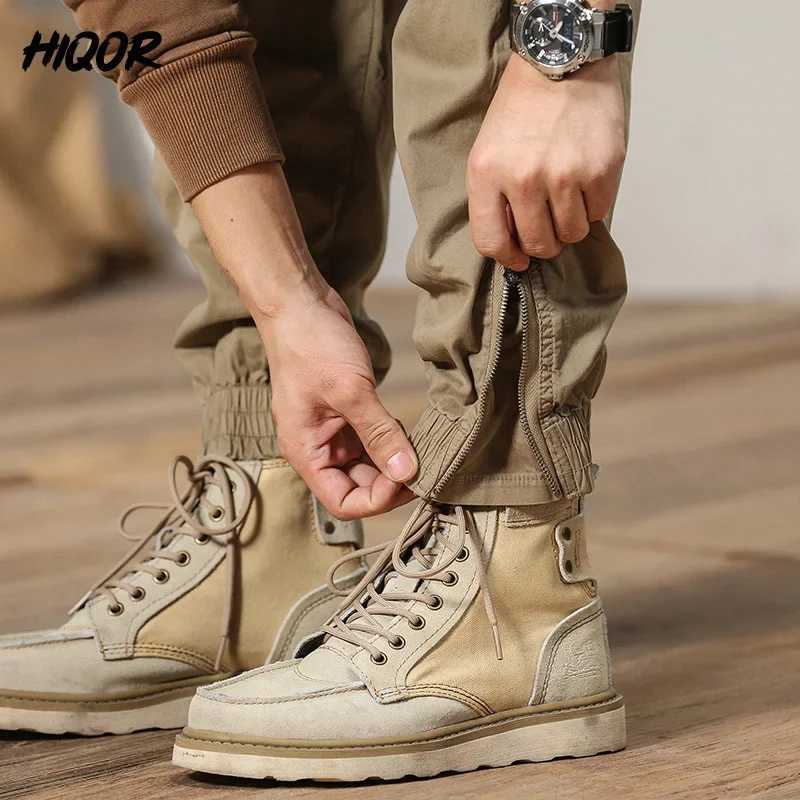 HIQOR Winter Fleece Cargo Pants Men Classic Outdoor Hiking Army Joggers Camping Overalls Thicken Baggy Tactical Pants for Men LX241107