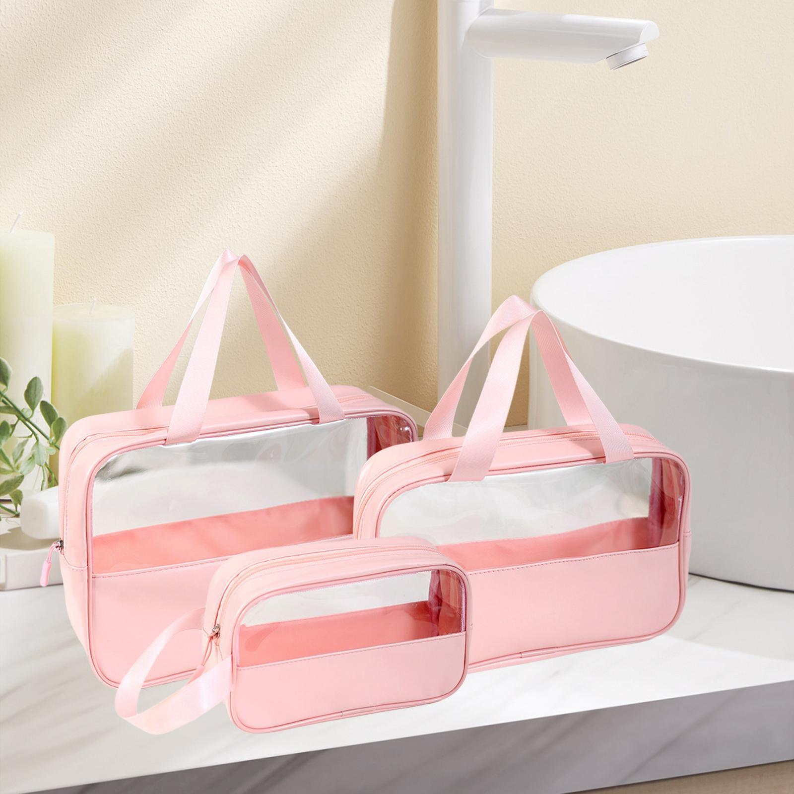 3x Makeup Women Clear Travel Multipurpose with Zipper Organizer Toiletry Bag Cosmetic Case