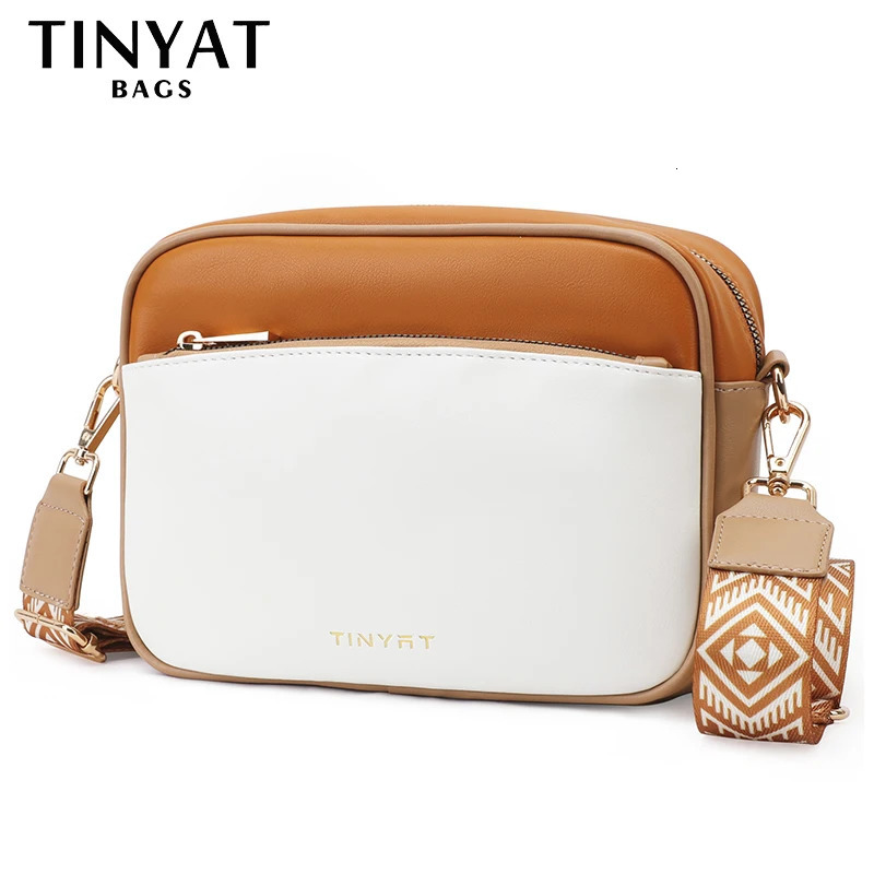 TINYAT Bohemia Crossbody Bag for Women Female PU Leather Tote Shoulder Fashion Shopper Clutch Purse Stylish and Functional 241106