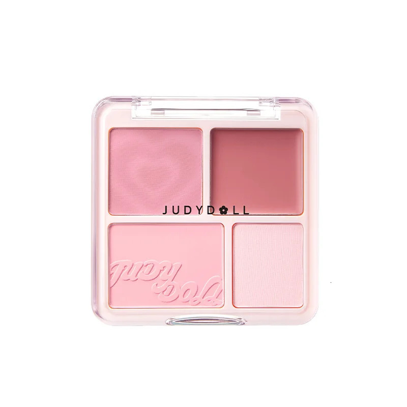 Judydoll 4 Color powder blusher highlight palette extended color matte high gloss powder blusher cream powder 241107 ww