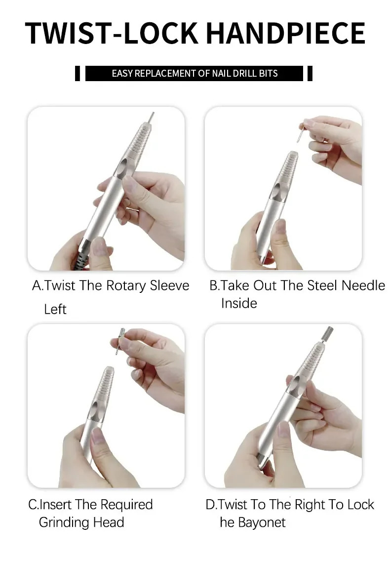 85W Electric Nail File 35000 RPM Cordless Professional Brushless Nail Drill Machine 241106