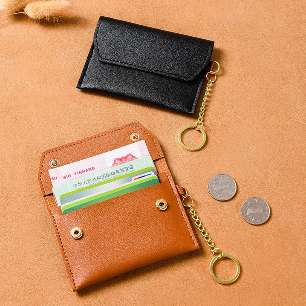 Multi-card Slot Solid Color Portable Leather Card Case Bank Card Credit Card ID Bus Card Holder Travel Card Organizer