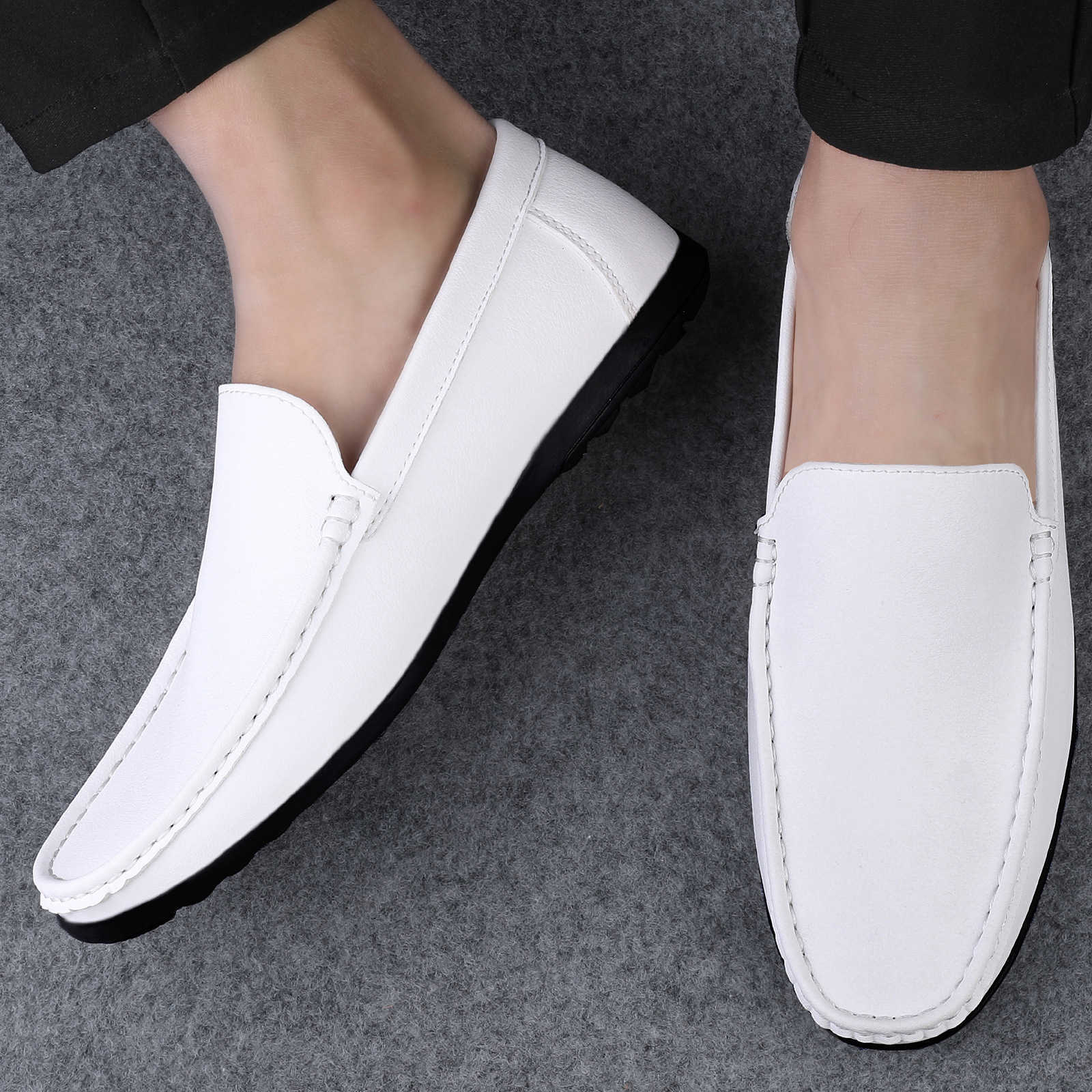 CMM Bean Shoes Mens Summer Mens Casual Lazy Shoes Low Top Soft Sole White Trendy Mens Shoes