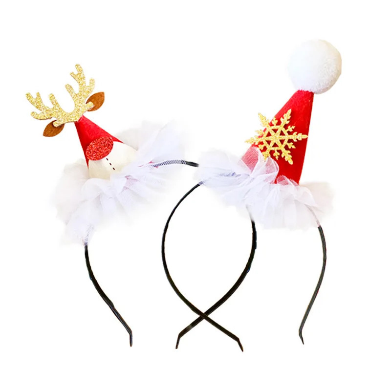 1Pc Christmas Hairband Hair Accessories Deer Horn Bow Headwear Festival Sweet and Cute Headband 241107