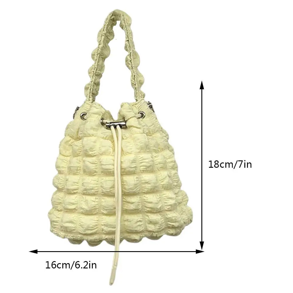 Womens bedding pleated hanging bag soft bedding cloud wallet solid color suitable for parties travel and work 241106