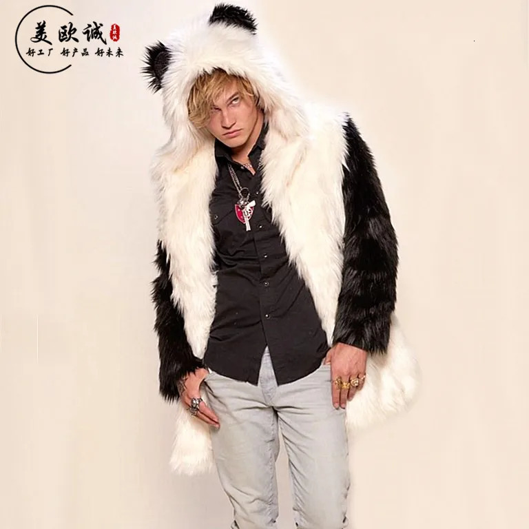 Couples Europe and America Mens Fur Coat Winter Casual Mink Coat Hooded Long Coat 241107